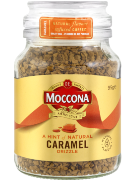 Moccona Caramel Flavour Infused Instant Freeze Dried Coffee Jar 95g