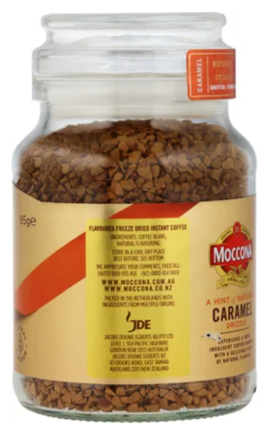 Moccona Caramel Flavour Infused Instant Freeze Dried Coffee Jar 95g