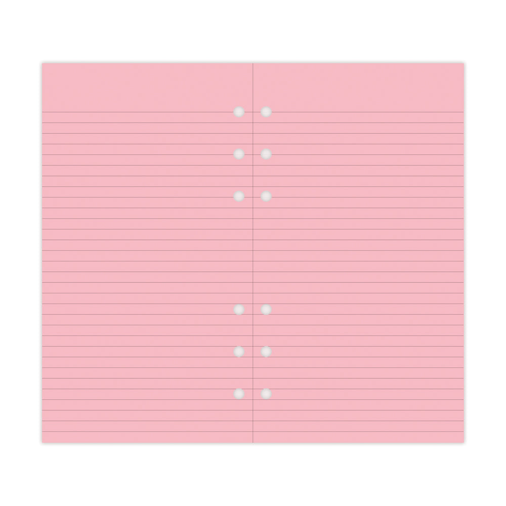 Filofax Personal Pink Lined Notepaper Refill 30 Sheets - Cafe Supply