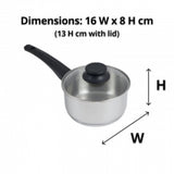 16cm S/S Saucepan with Glass Lid