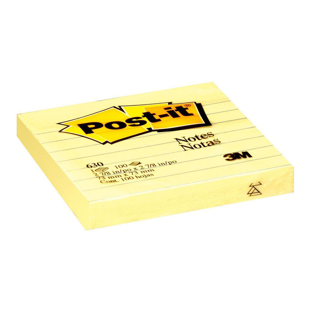 Post-it Lined Notes 630-SS 76x76mm Yellow 100sh