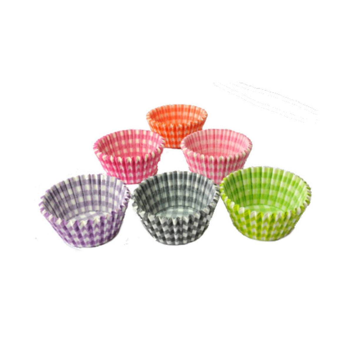 Large Muffin Paper Cases Gingham Assorted 55x36mm (500)