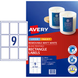 Avery Label L7108REV Rectangular White 9up 10 Sheets 62x86mm - Cafe Supply