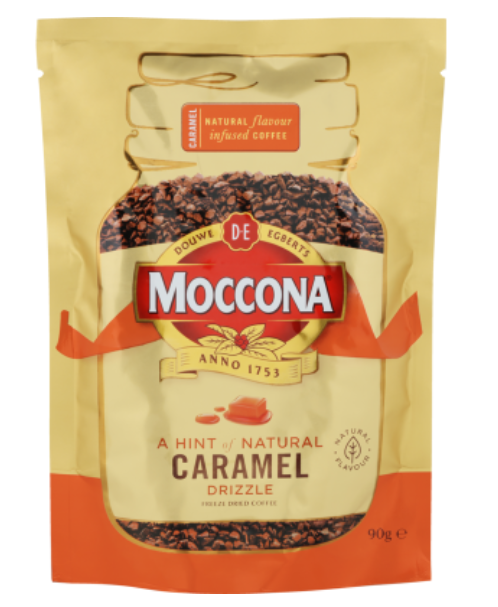 Moccona Caramel Flavour Infused Instant Freeze Dried Coffee Refill 90g