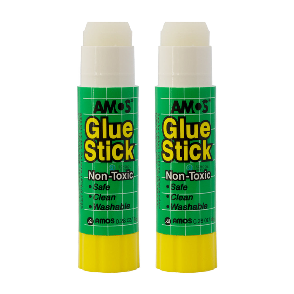 Amos Glue Stick 8gm 2 Pack Hangsell