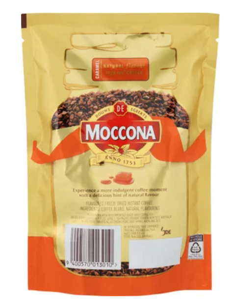 Moccona Caramel Flavour Infused Instant Freeze Dried Coffee Refill 90g