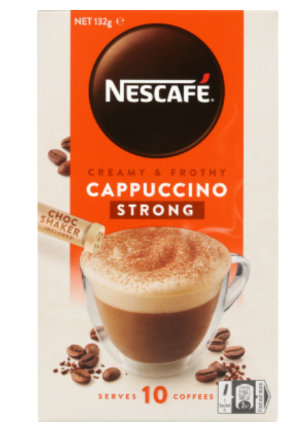 Nescafe Cappuccino Strong Coffee Sachets 10pk