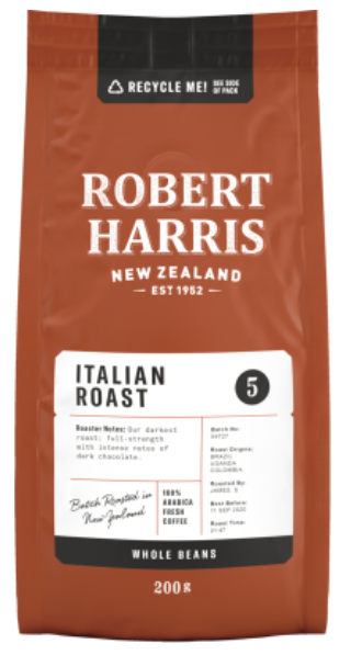 Robert Harris Italian Roast Whole Beans 200g