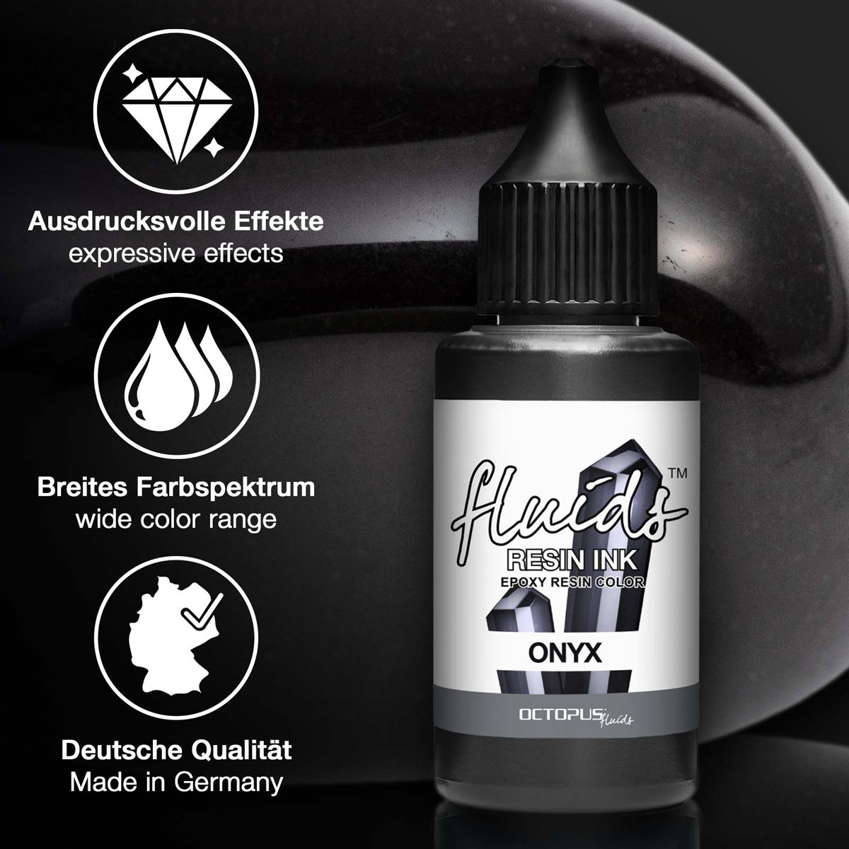 Octopus Fluids Resin Ink Onyx Black 30ml