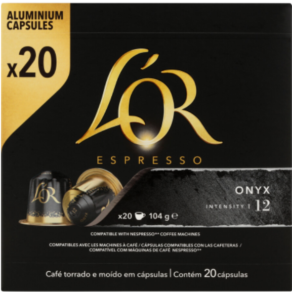 L'OR Espresso Onyx Intensity 12 Coffee Capsules 20pk