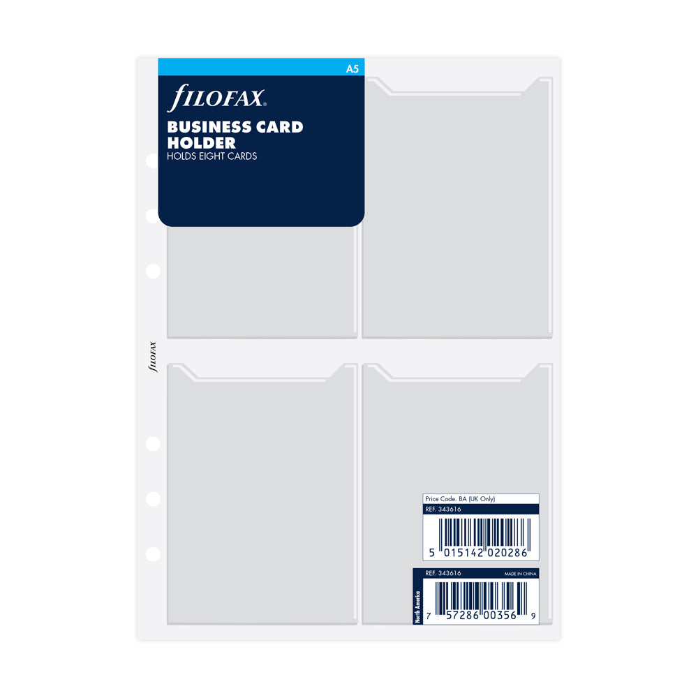 Filofax A5 Business Card Holder Refill