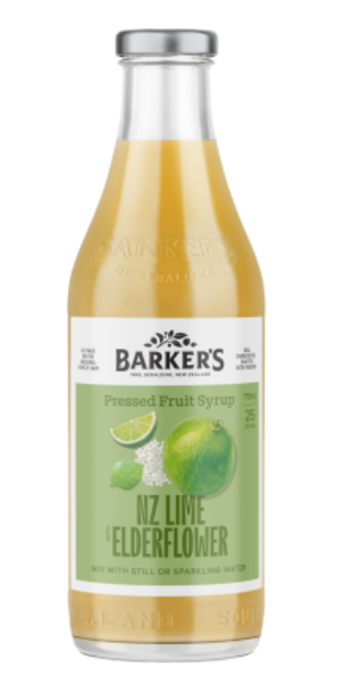 Barker's NZ Lime With Elderflower Pressed Fruit Syrup 710ml