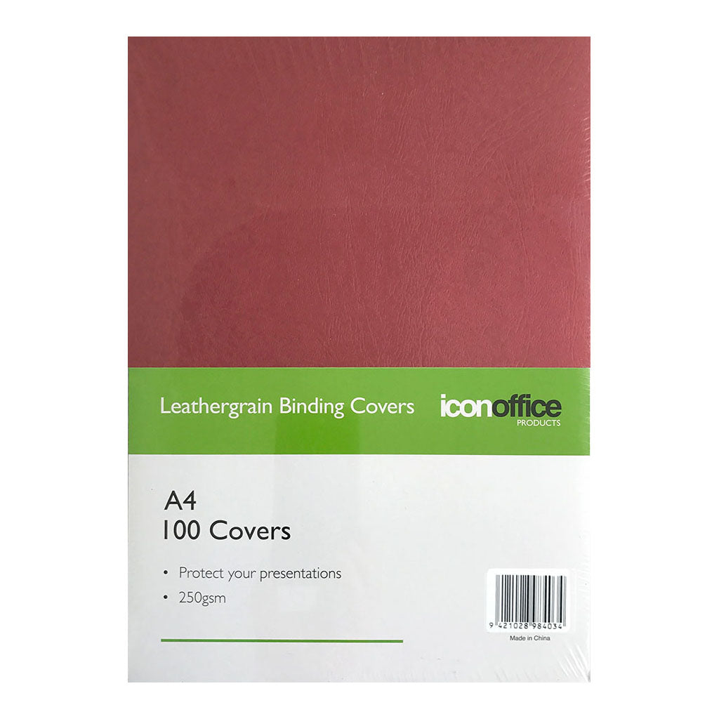 Icon Binding Covers A4 Red 250gsm, Pack of 100