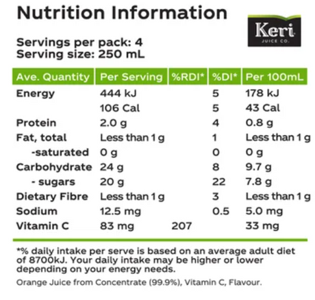 Keri Juice Kitchen Premium Orange Juice 1l