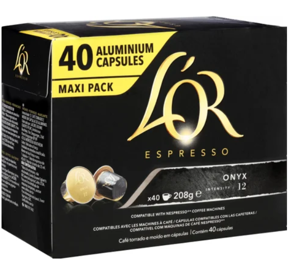 L'OR Espresso Onyx Intensity 12 Coffee Capsules 40pk