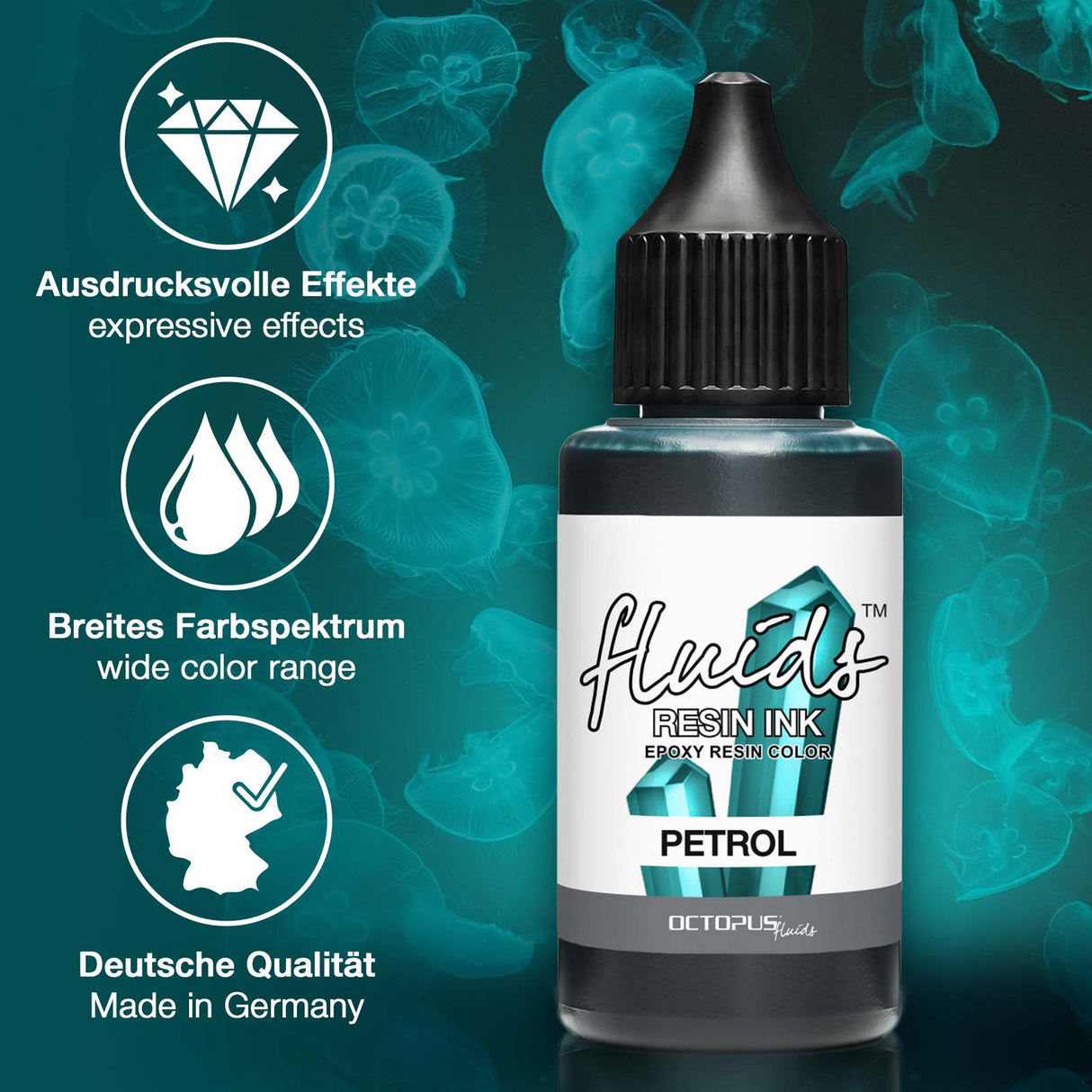 Octopus Fluids Resin Ink Petrol Turquoise 30ml