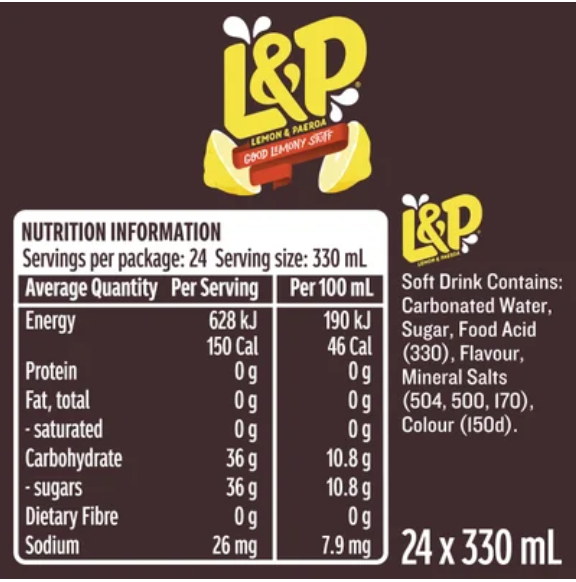 L&P Soft Drink Cans 24pk