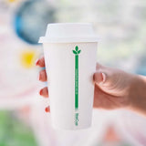 280ml / 8oz (80mm) White Green Line Single Wall BioCup