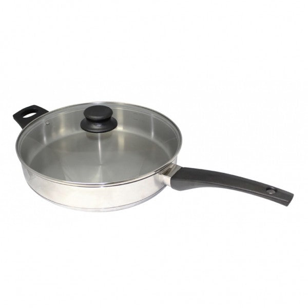 28cm S/S Frying Pan with Glass Lid