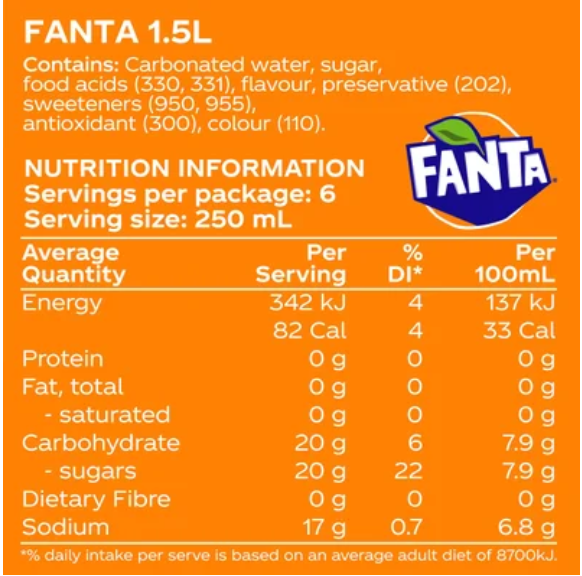 Fanta Orange Soft Drink 1.5l