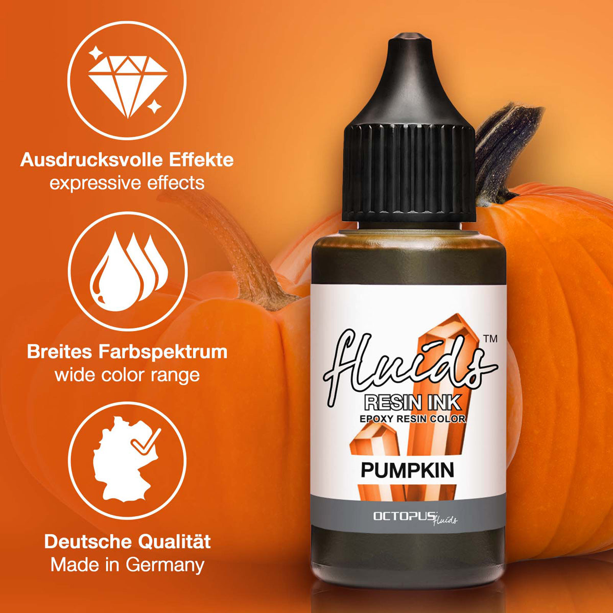 Octopus Fluids Resin Ink Pumpkin Orange 30ml