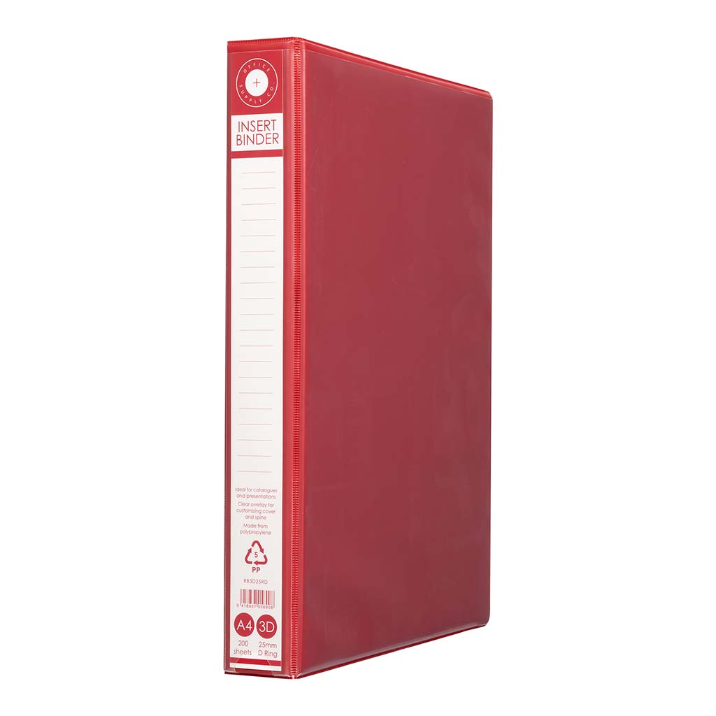 OSC Insert Binder A4 3D 25mm Red