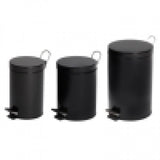 3L Round Black Pedal Bin