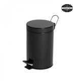 3L Round Black Pedal Bin