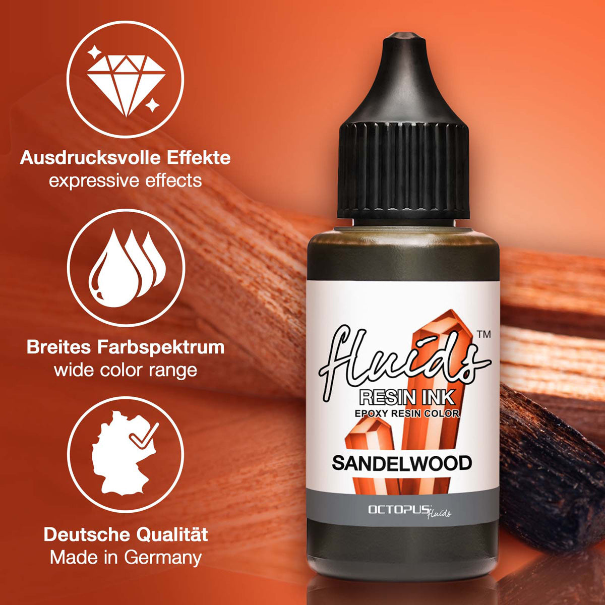 Octopus Fluids Resin Ink Sandelwood Brown 30ml