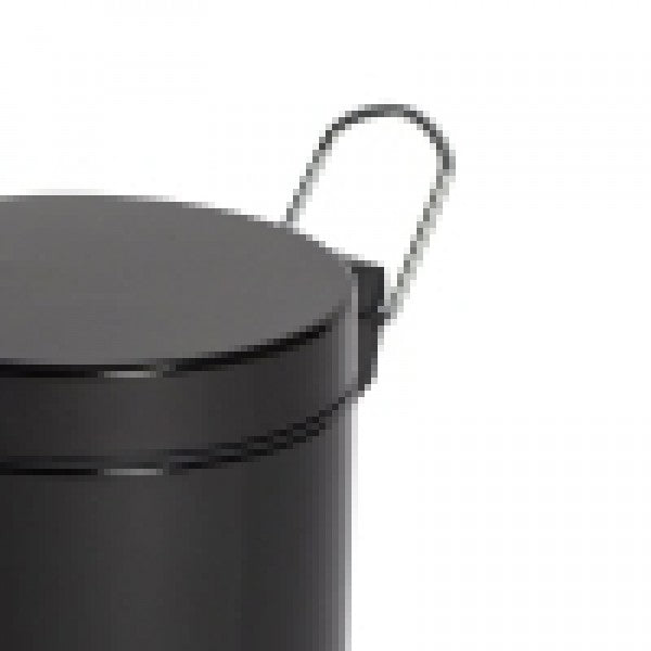 3L Round Black Pedal Bin