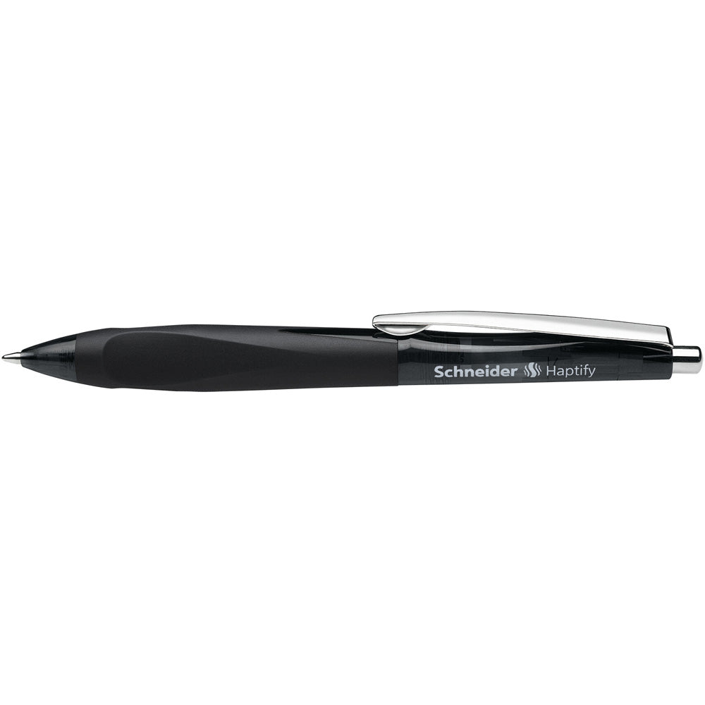 Schneider Ballpoint Pen Haptify Medium Black Ink Black Barrel - Cafe Supply