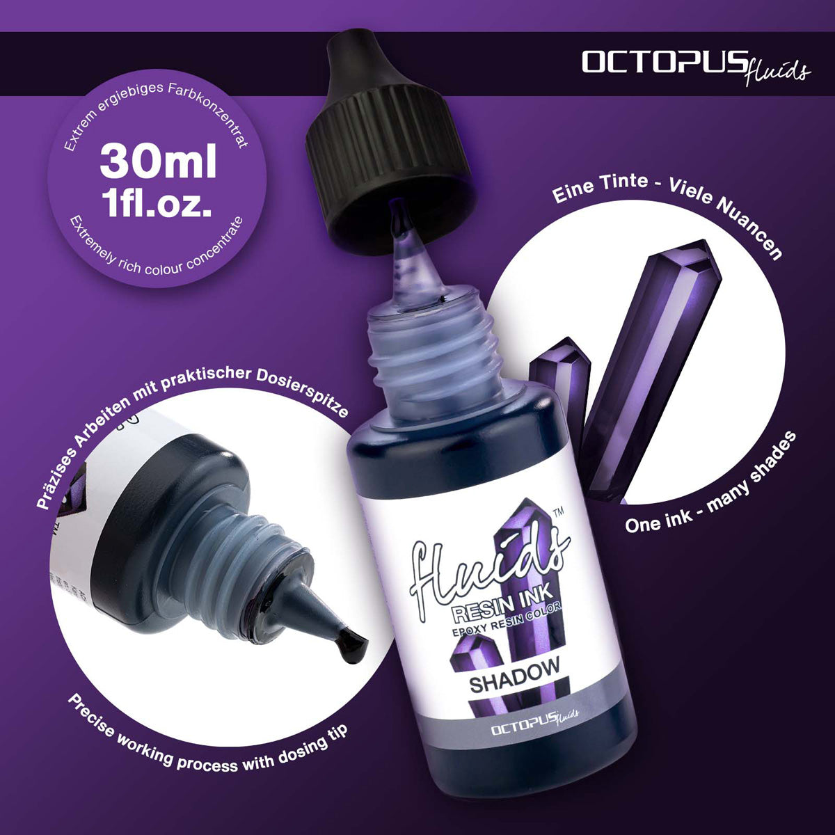 Octopus Fluids Resin Ink Shadow Grey 30ml