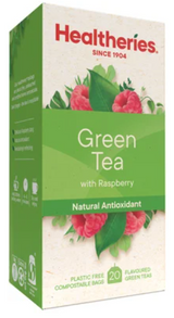 Healtheries Green Tea With Raspberry Tea Bags 20pk