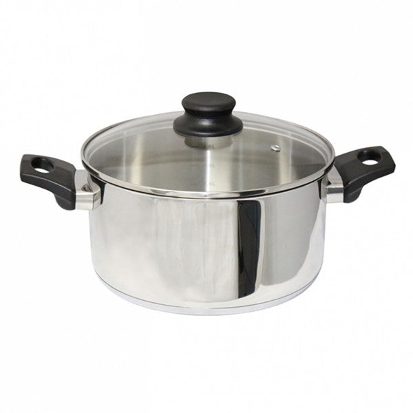 24cm S/S Stock Pot with Glass Lid