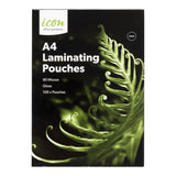 Icon Laminating Pouches A4 Gloss 80mic, Pack of 100