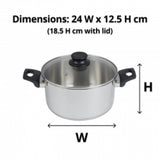 24cm S/S Stock Pot with Glass Lid