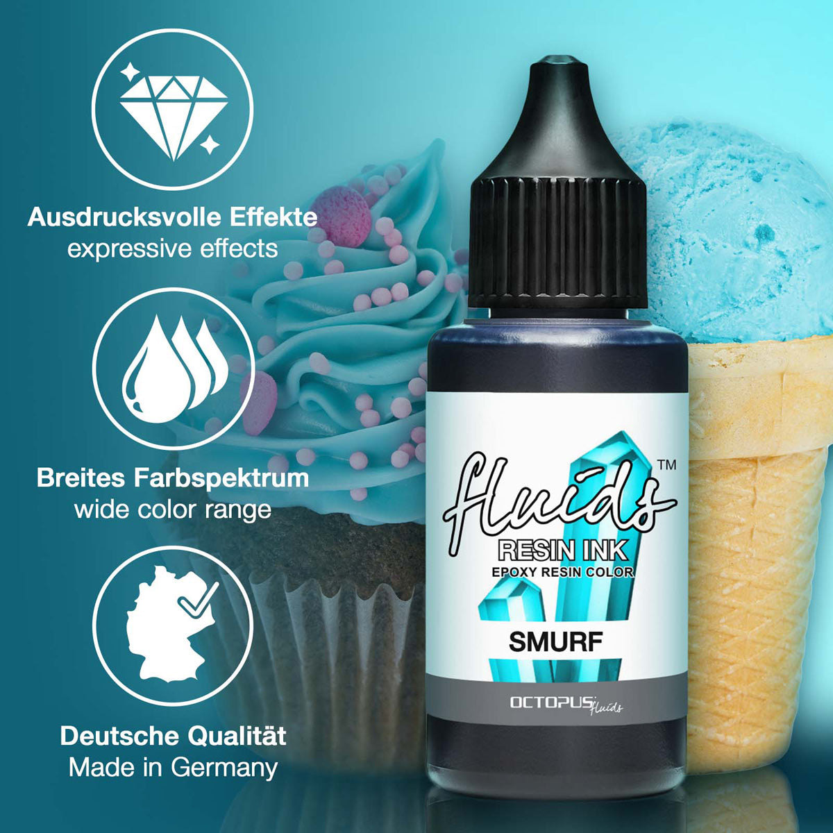 Octopus Fluids Resin Ink Smurf Blue 30ml