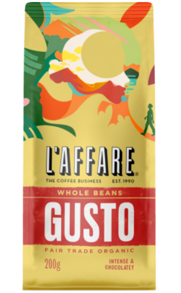 L'affare Gusto Fair Trade Organic Whole Beans Coffee 200g