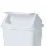 38L Rectangular White Swing Top Bin