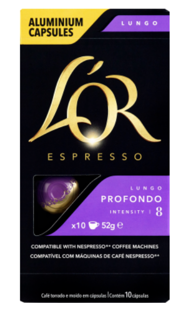 L'OR Espresso Lungo Profondo Intensity 8 Coffee Capsules 10pk