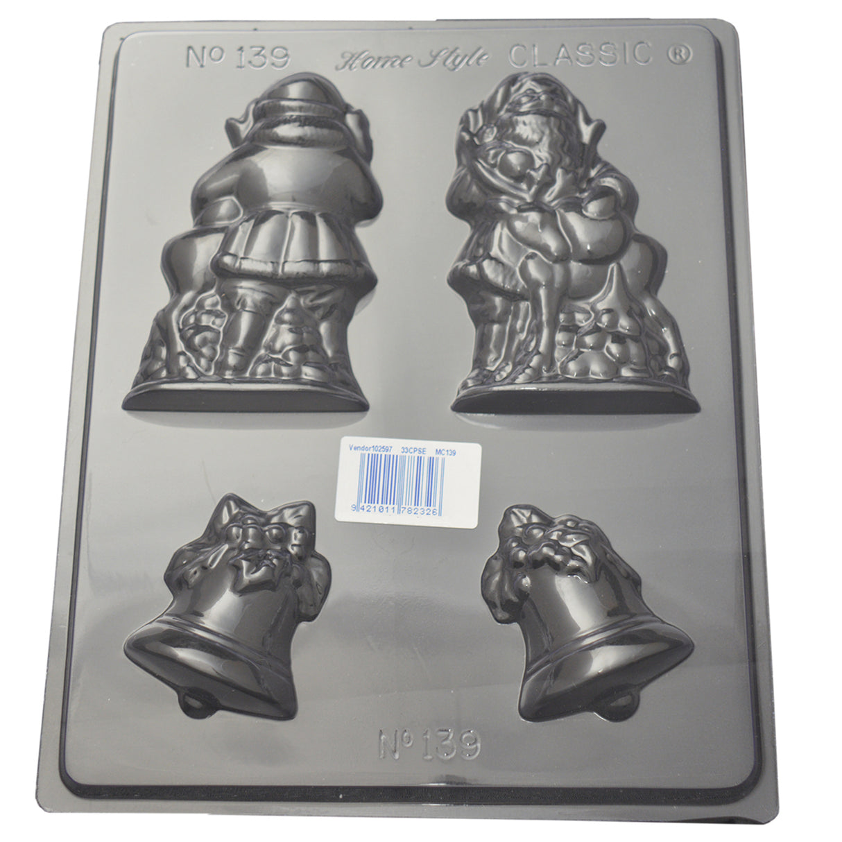 Hollow Santa & Bells Mould 0.6mm