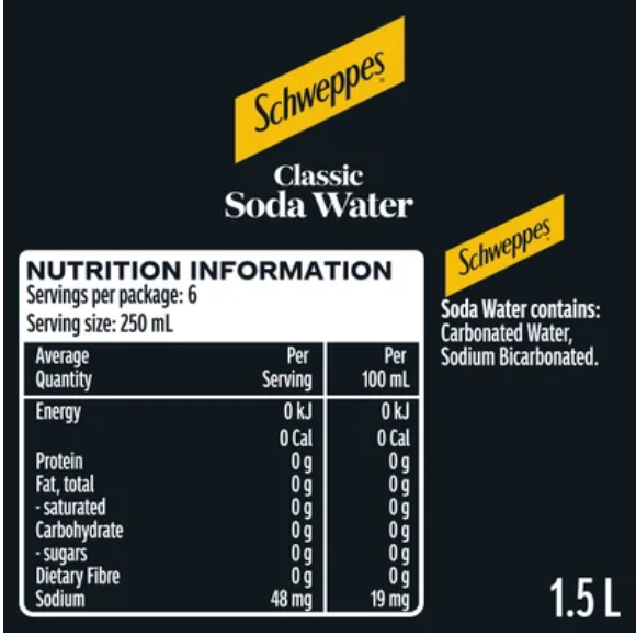 Schweppes Classic Soda Water 1.5l