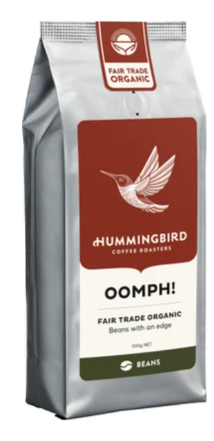 Hummingbird Oomph! Fair Trade Organic Fresh Whole Beans Coffee 500g