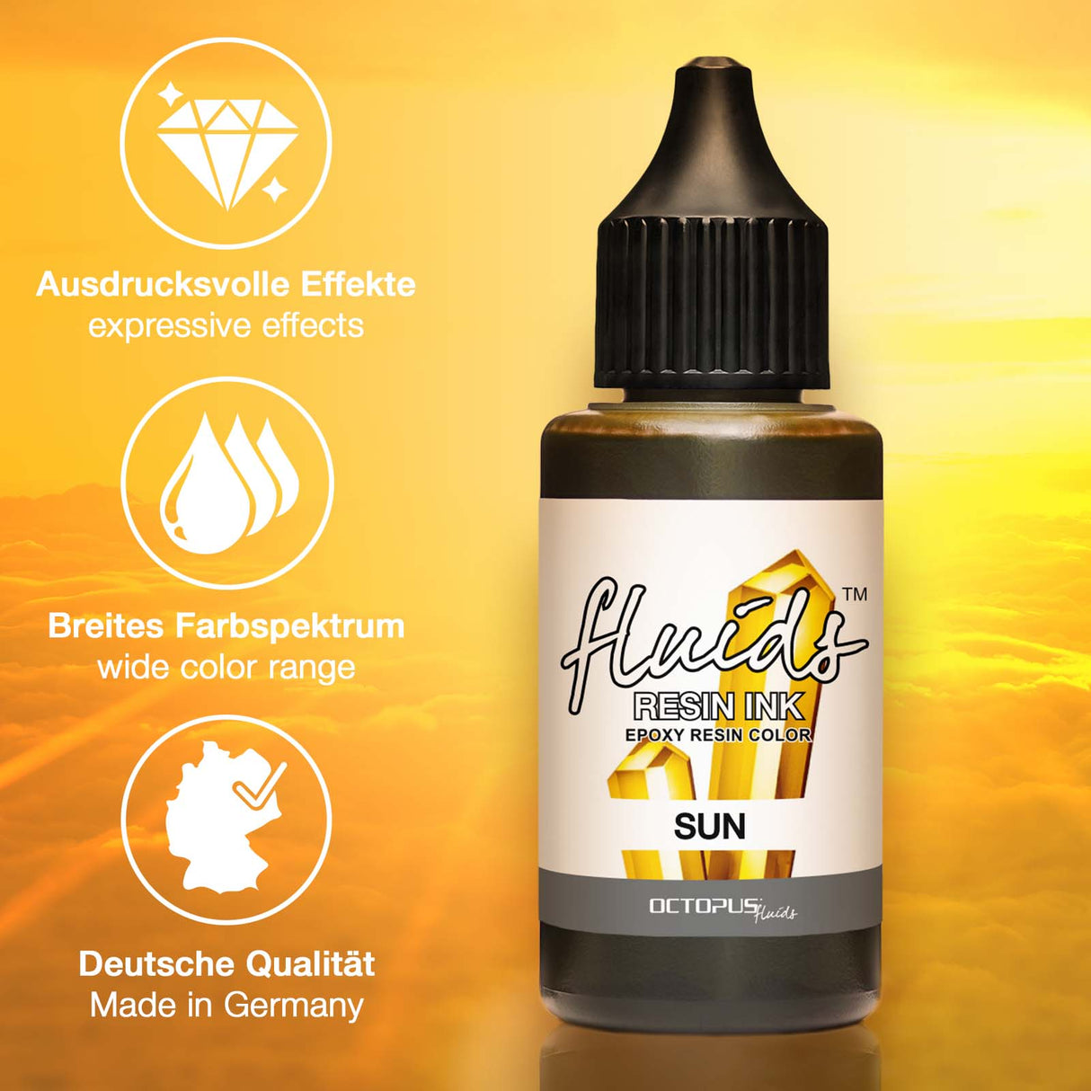 Octopus Fluids Resin Ink Sun Yellow 30ml