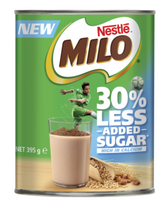 Nestle Milo 30% Less Added Sugar Chocolate Malt Powder Hot or Cold Drink Tin 395g