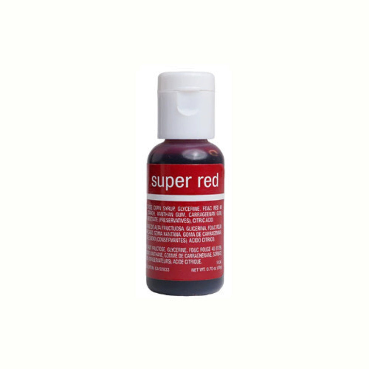 Chefmaster Liqua Gel Super Red .70oz Bottle