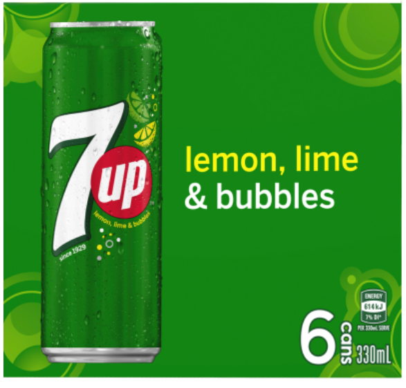 7 Up Soft Drink Cans 6 x 330ml