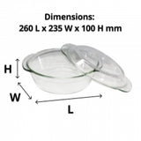 Glass Casserole Dish With Lid Round 2L