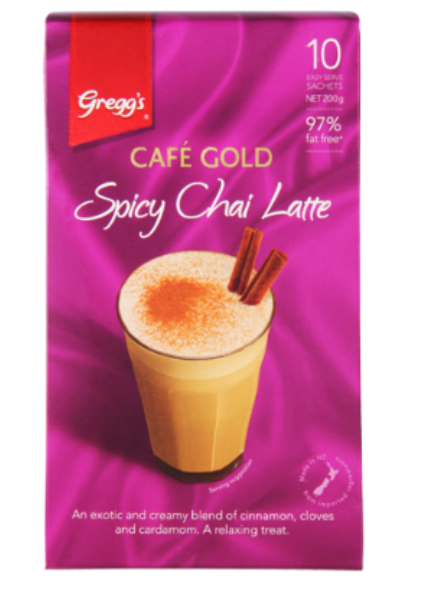 Gregg's Cafe Gold Spicy Chai Latte Sachets 10pk