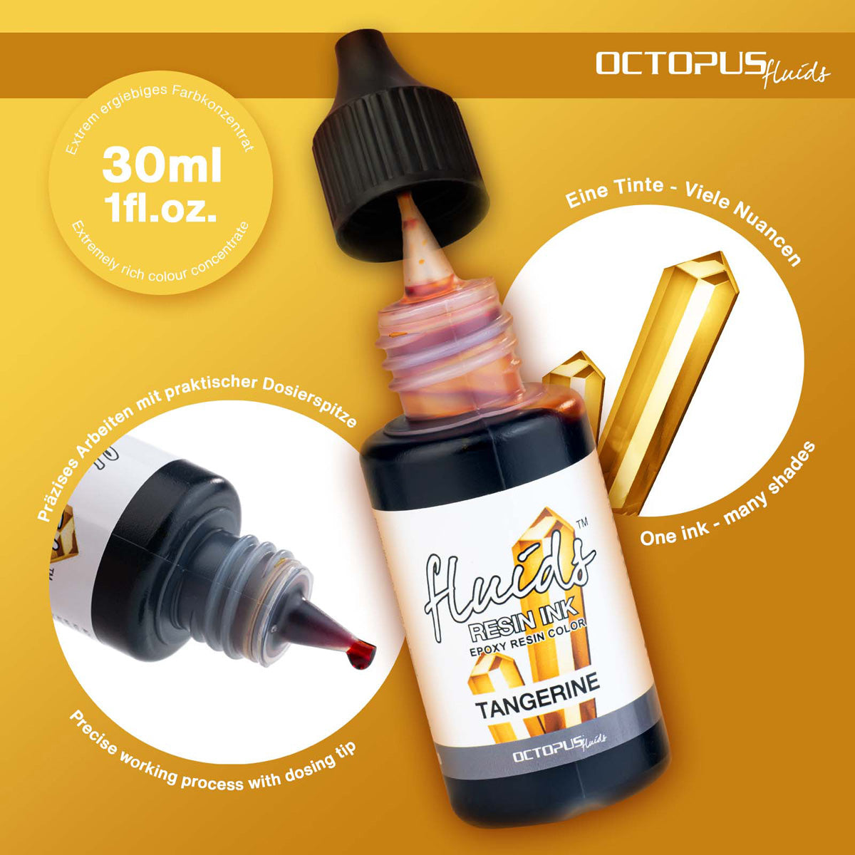 Octopus Fluids Resin Ink Tangerine Orange 30ml